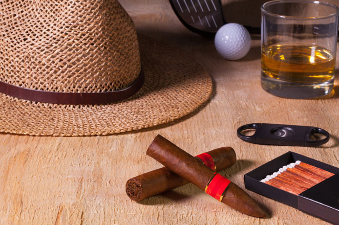 cuban cigar at a table